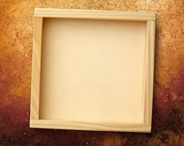 Leerer neuer quadratischer Holzrahmen — Stockfoto