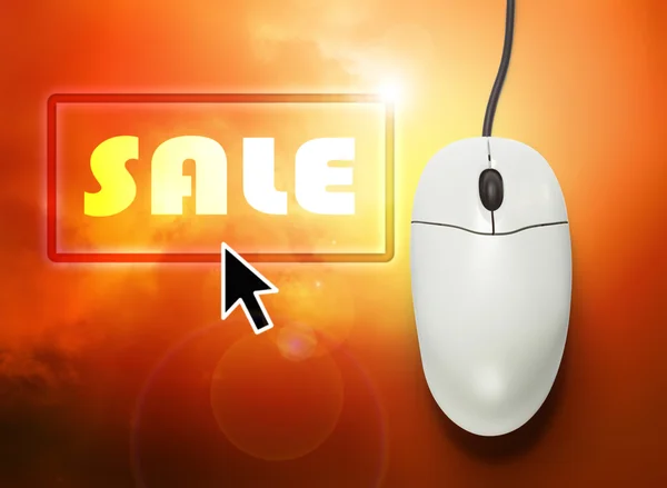 Computer mouse with arrow click — Stock Photo, Image