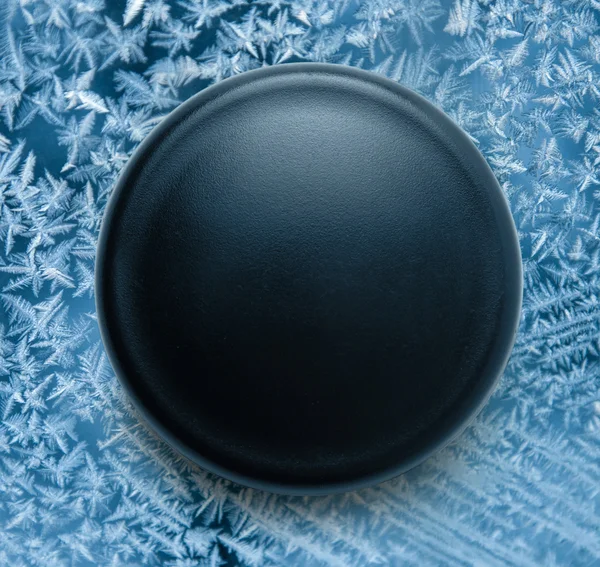Blank black round badge — Stock Photo, Image