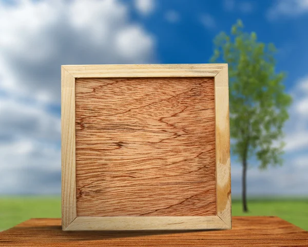 Quadro de madeira quadrado — Fotografia de Stock