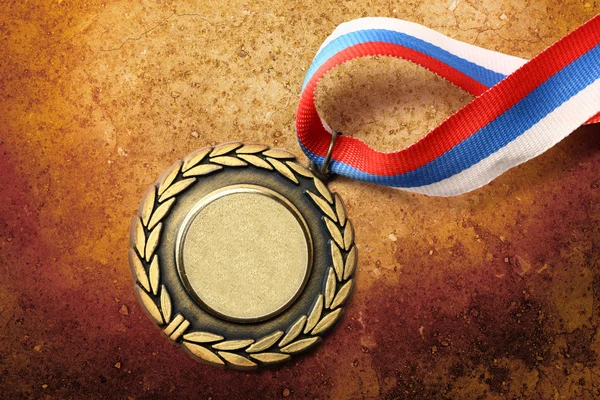 Metalen medaille met tricolor lint — Stockfoto