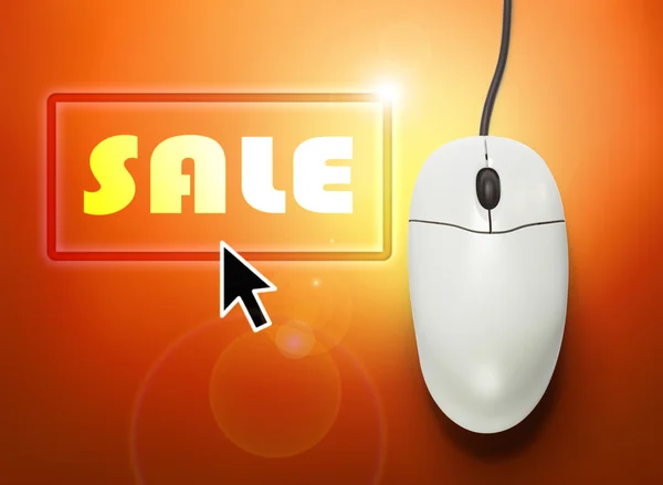 Computer mouse with arrow click — Stock Photo, Image