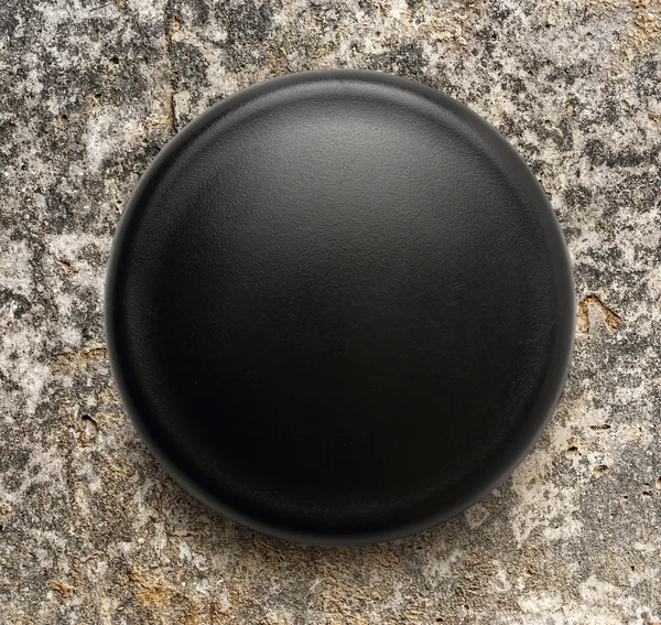 Boş siyah yuvarlak rozeti — Stok fotoğraf