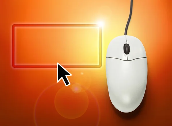 Computer mouse with arrow click — Stock Photo, Image