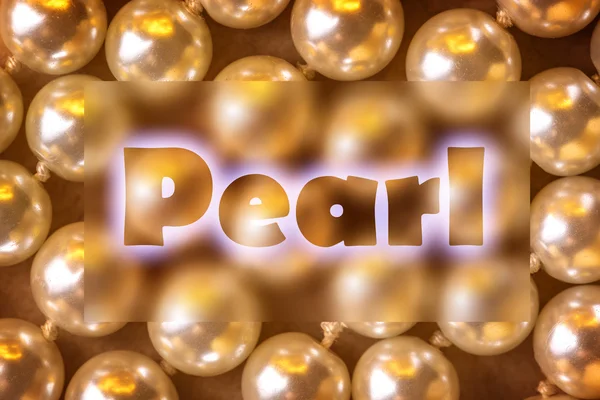 Montón de perlas en color cálido — Foto de Stock
