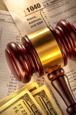 bütçe, vergi formu, tokmak ve dolar