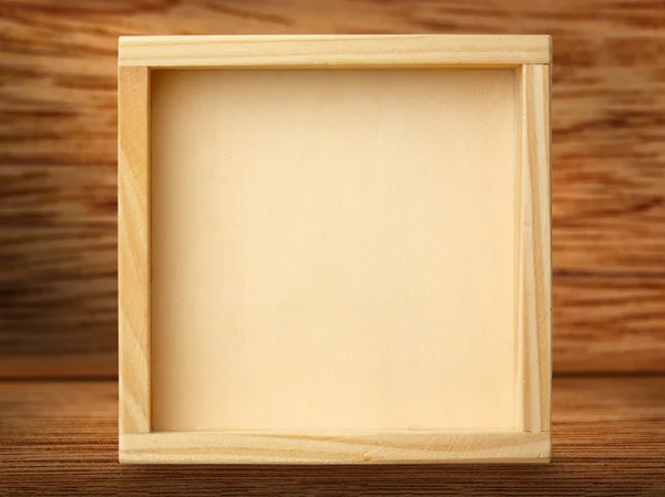 Blank new square wooden frame — Stock Photo, Image