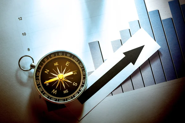 Diagram concept with compass — Stock Photo, Image