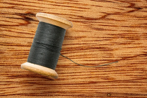 Black thread in closeup — Stock Photo, Image