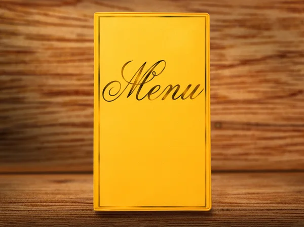 Libro menu giallo — Foto Stock