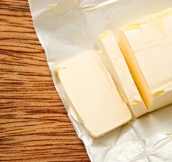 Margarine cut fresh in closeup — Stock Photo, Image