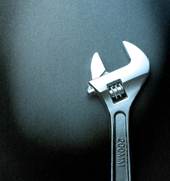 Steel spanner in closeup — Stock Photo, Image