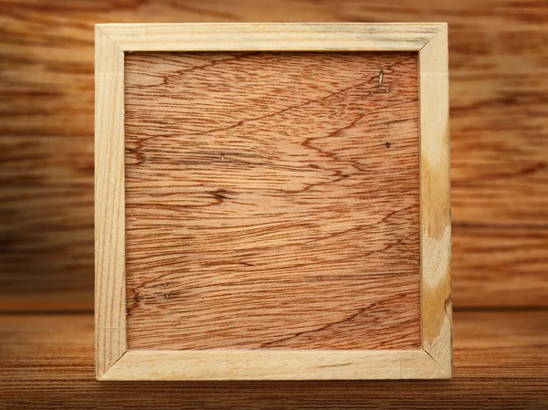 Blank new square wooden frame — Stock Photo, Image