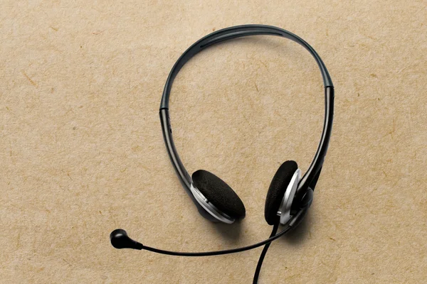 Headset preto de fones de ouvido — Fotografia de Stock