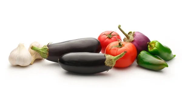 Tomaten, Knoblauch und Auberginen — Stockfoto