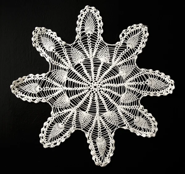 Crocheted lace napkin — Stock Photo, Image