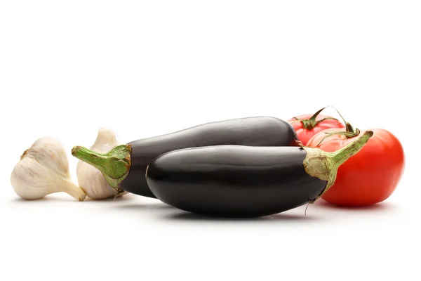 Tomaten, Knoblauch und Auberginen — Stockfoto