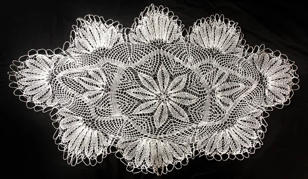 Crocheted lace napkin — Stock Photo, Image