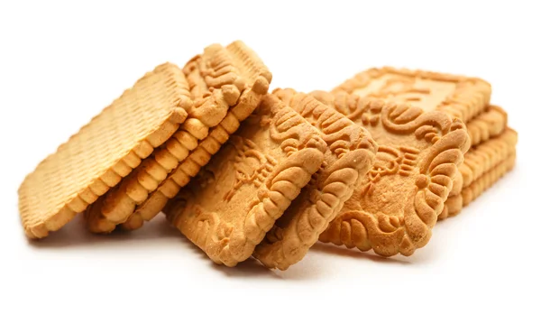 Galletas frescas sobre blanco — Foto de Stock