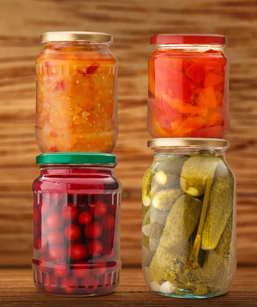 Pickled vegetables in jar — Stock Photo, Image