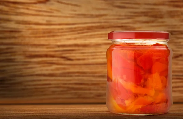 Pickled vegetables in jar — Stock Photo, Image