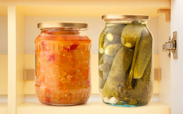 Pickled vegetables in jar — Stock Photo, Image