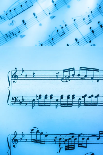 Music notes in blue toning — Stock Photo, Image