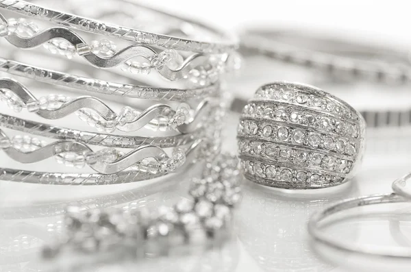 Silver jewelry — Stock Photo, Image