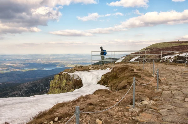 Karkonosze 산에서 Sniezne Kotly. 스톡 사진