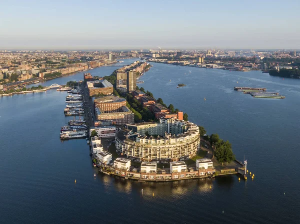 Вид Воздуха Остров Knsm Жилое Здание Emerald Empire Амстердаме Нидерланды — стоковое фото