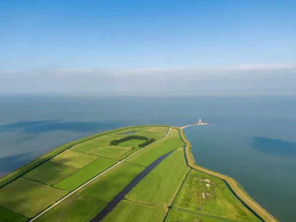 Vista aérea de la península de Marken en Holanda Septentrional — Foto de Stock