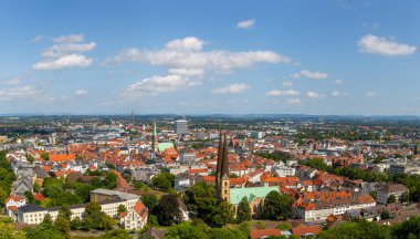 Sparrenburg Kalesi, Kuzey Ren-Vestfalya, Almanya 'dan Bielefeld manzarası