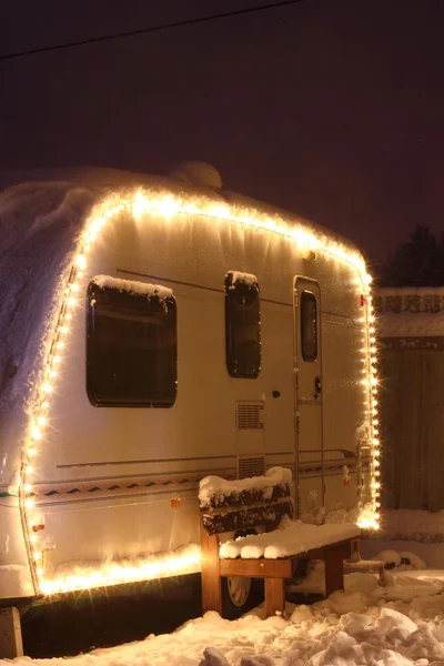Kış Kamp tatili — Stok fotoğraf