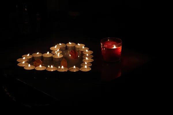 Coeur de bougies — Photo