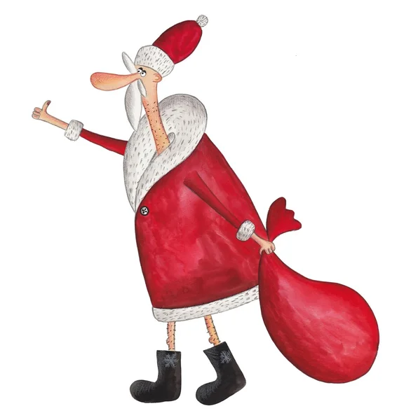 Weihnachtsmann-Tramper — Stockfoto