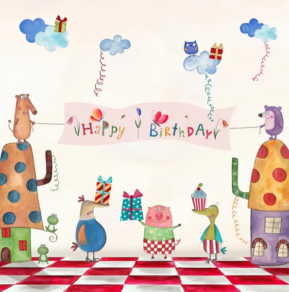 Birthday greeting card — Stock Photo, Image