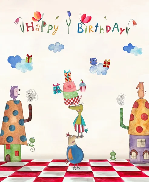 Birthday greeting card — Stock Photo, Image