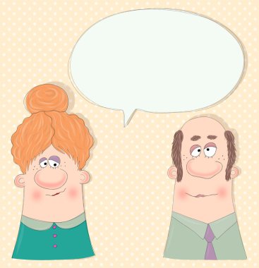 Çizgi film karakteri ile konuşma balonu