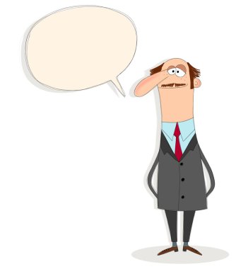 Çizgi film karakteri ile konuşma balonu