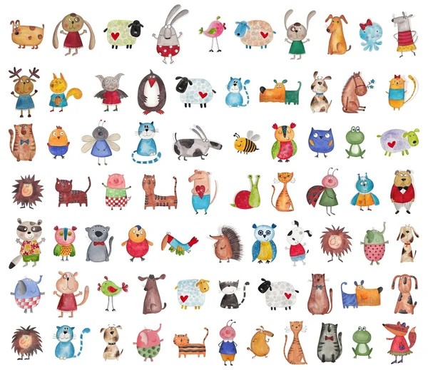 Mega collection of cartoon pets — Stock Photo, Image
