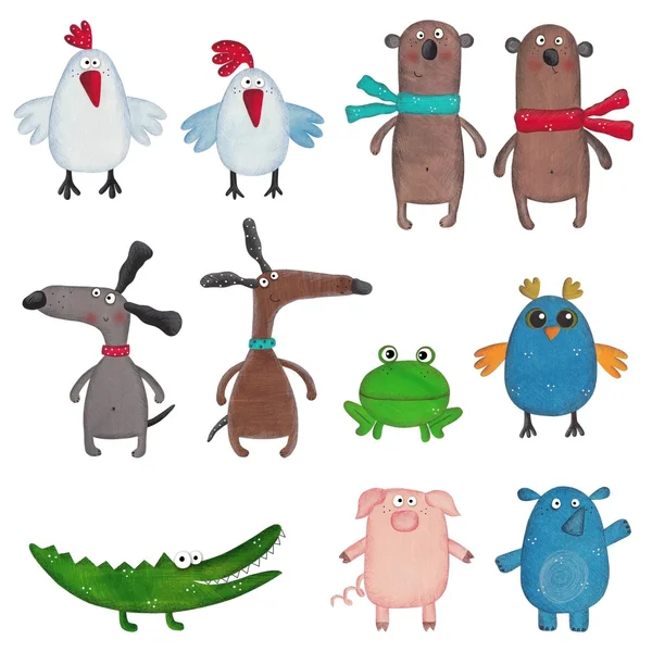 Set of cartoon pets — Stock Photo, Image