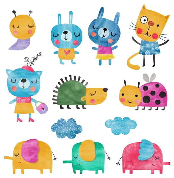 Evcil hayvan kümesi. Suluboya