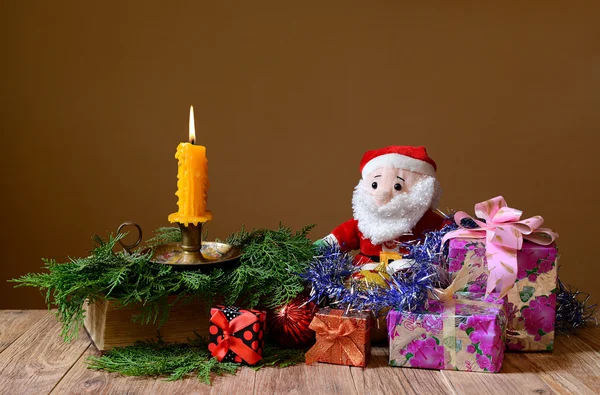 Novoroční balíčky, ozdoby — Stock fotografie