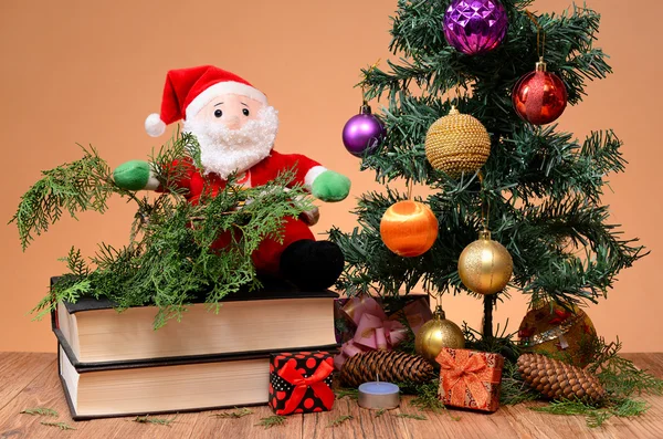 Santa on a book — Stock Photo, Image