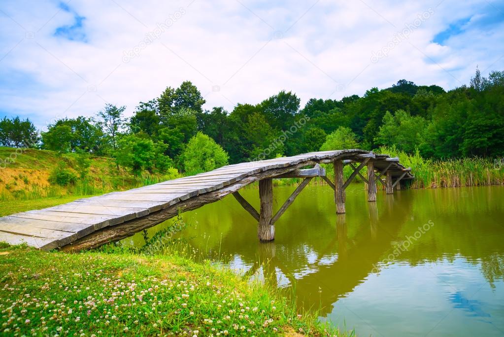 A small wooden bridge