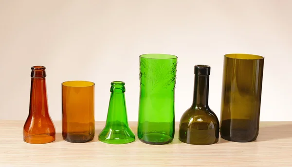 Garrafas de vidro reciclado — Fotografia de Stock