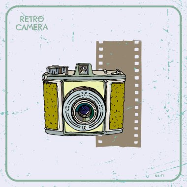 Vintage fotoğraf makinesi vektör çizim