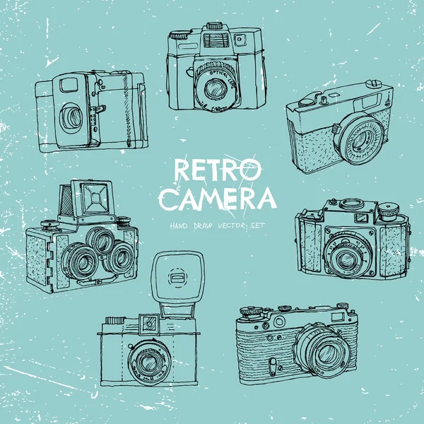 Conjunto de cámara retro — Vector de stock