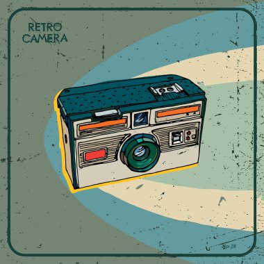 retro kamera vektör illüstrasyonu