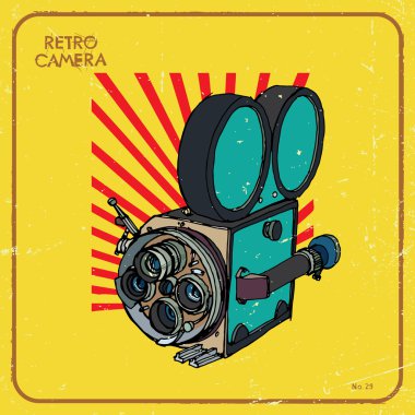 Vintage fotoğraf makinesi vektör çizim